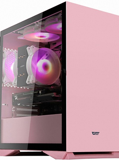 Darkflash DLM22 RGB 강화유리 핑크 미니타워