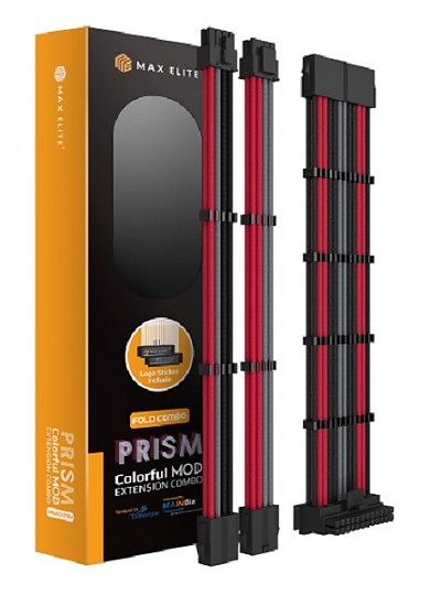 맥스엘리트 PRISM COMBO FOLD 슬리빙 케이블 레드&그레이&블랙 (0.3M)