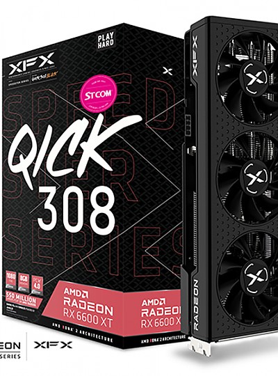 XFX 라데온 RX 6600 XT QICK 308 BLACK D6 8GB 그래픽카드 STCOM