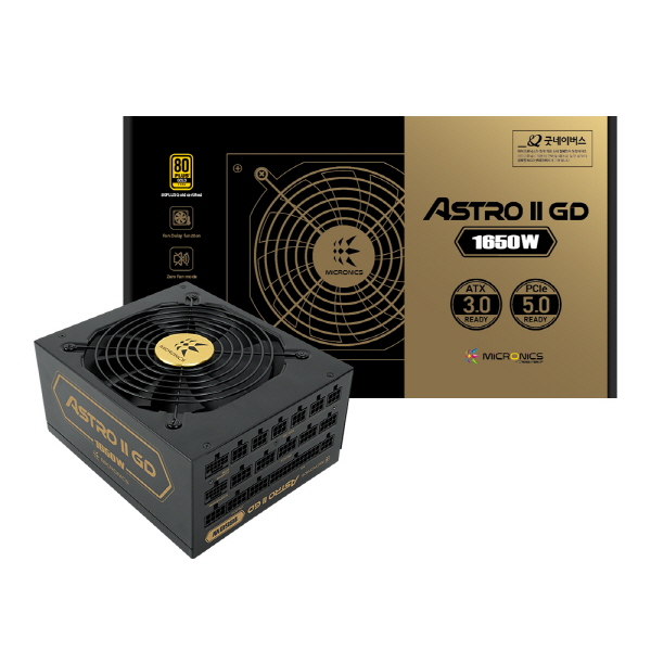 마이크로닉스 ASTRO II GD 1650W 80PLUS GOLD 풀모듈러 ATX 3.0 파워 (ATX/1650W)